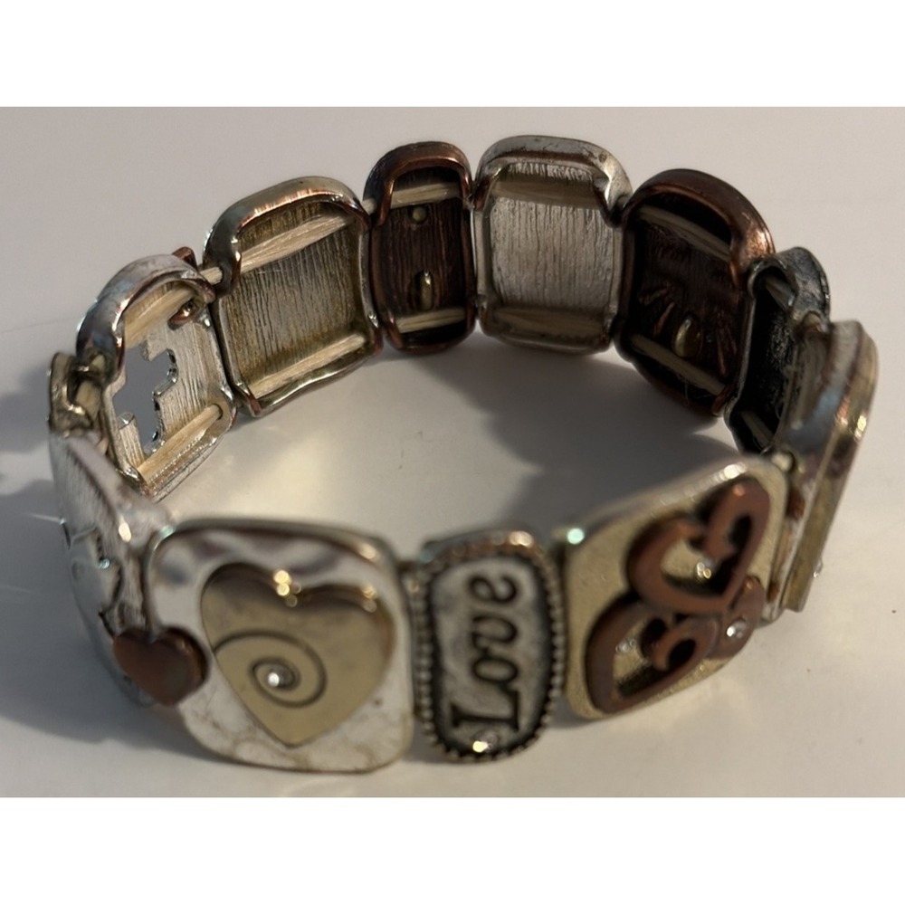 Vintage Stretch bracelet unusual design all about Faith Hope Love